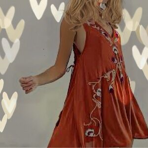 Free People Embroidered Midi Dress